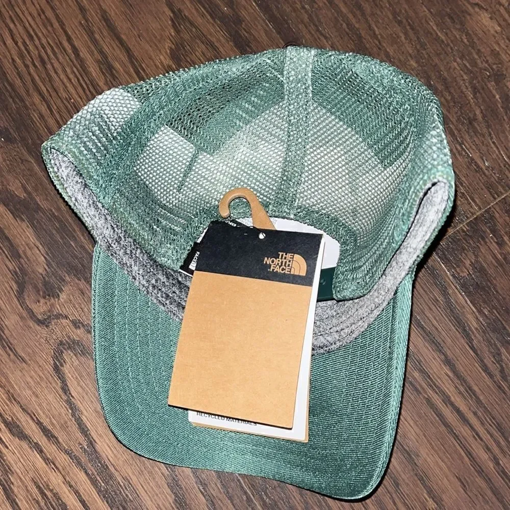 New North Face mesh SnapBack trucker hat cap baseball Half Dome Unisex Sage GRN